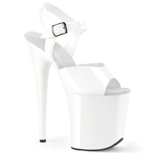 Flamingo patient white tall pole dancing heels